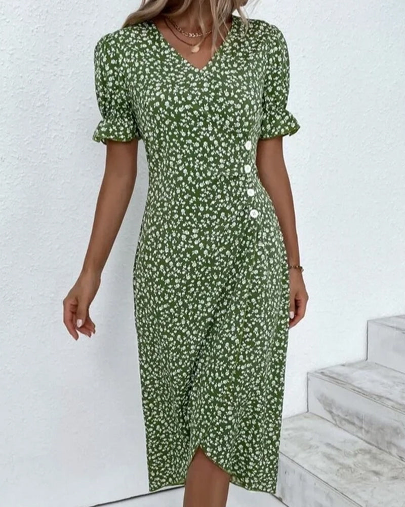Bridget — Φλοράλ Φόρεμα με Λαιμόκοψη V