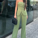 Ciara — Αμάνικο Σετ Δύο Τεμαχίων με Κουμπιά