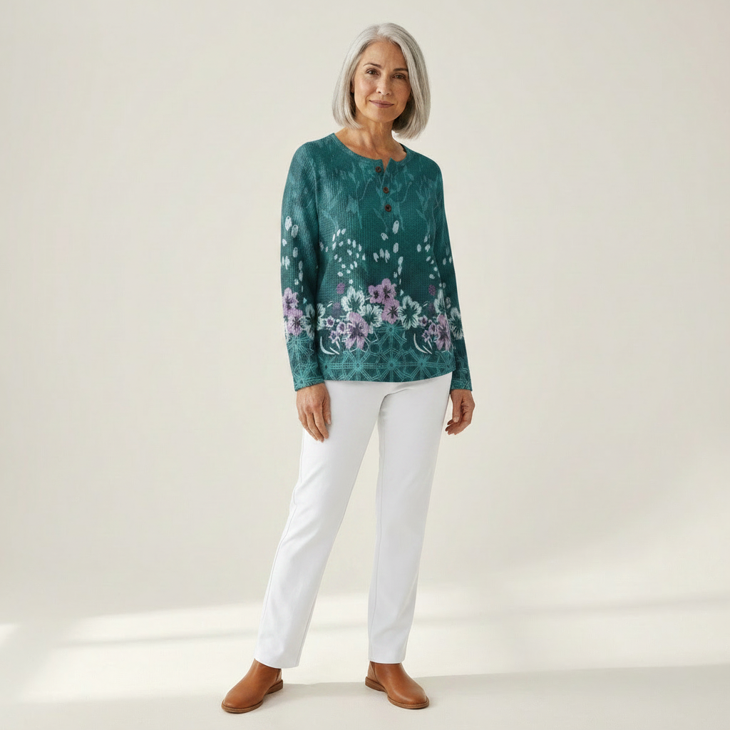 Sorcha - Τυρκουάζ Φλοράλ Πουλόβερ
