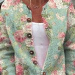 Josephine — Ζακέτα σε Πράσινο Φασκόμηλου με Σχέδιο Τριαντάφυλλου