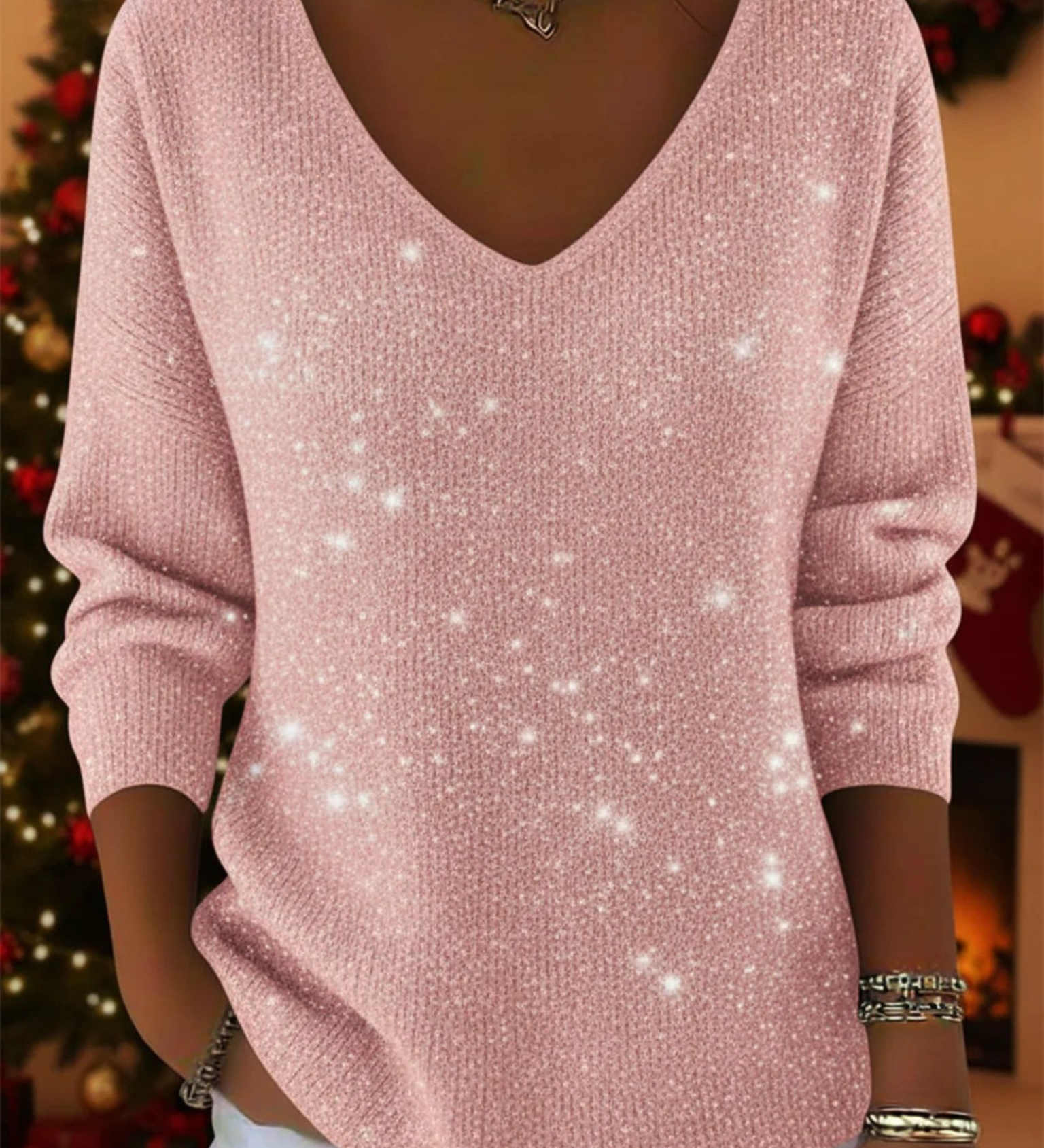 Bláthnaid — Sparkle V Neck Jumper
