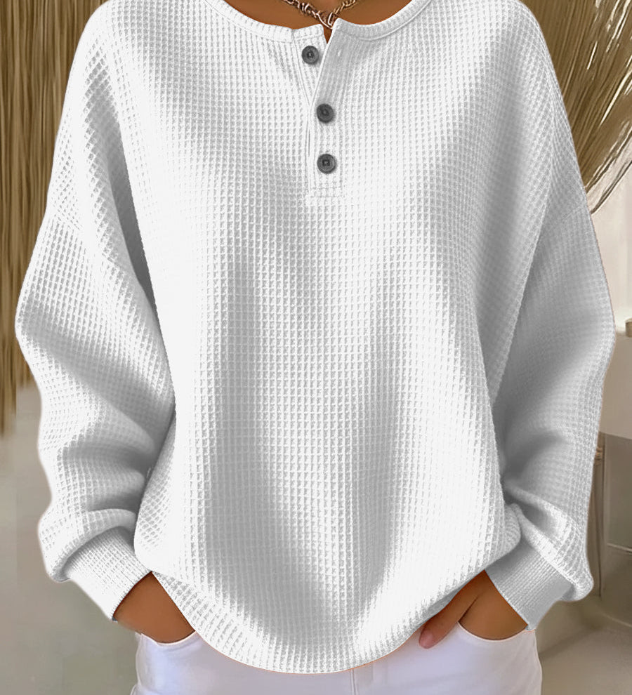 Doireann — Waffle Henley Jumper
