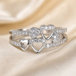 Δαχτυλίδι Καρδιά σε Λευκό Χρυσό με Ζιρκόνια