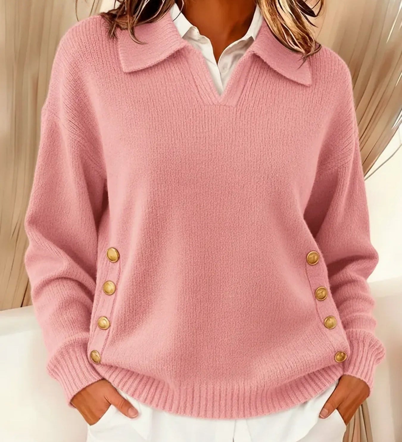 Ailbhe — V Neck Collared Jumper