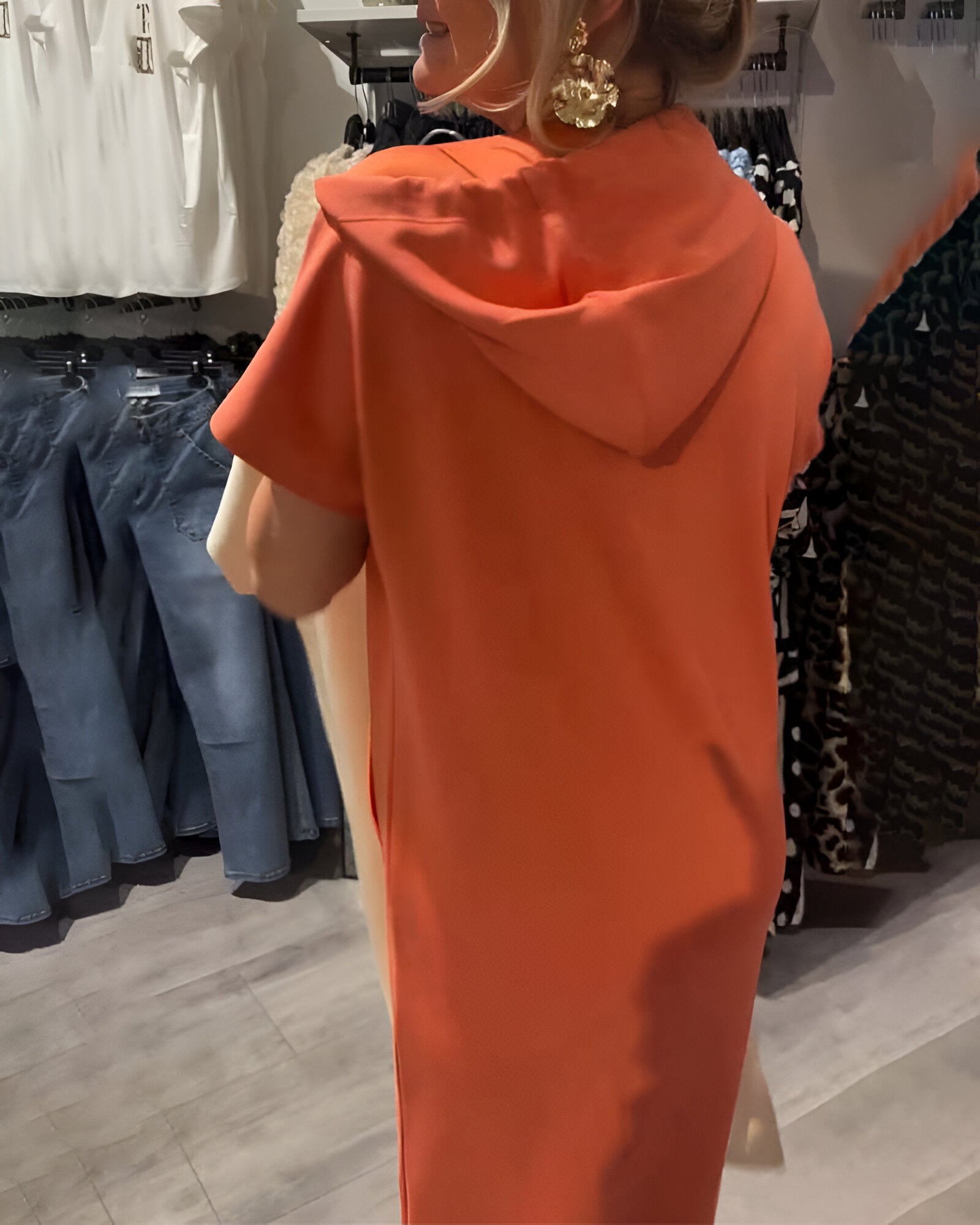Lily — Κάζουαλ Φόρεμα Φούτερ με Κουκούλα