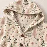 Abigail — Cream Christmas Tree Hooded Knitted Cardigan