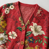 Abigail — Retro-Style Cardigan with Floral Print and Buttons