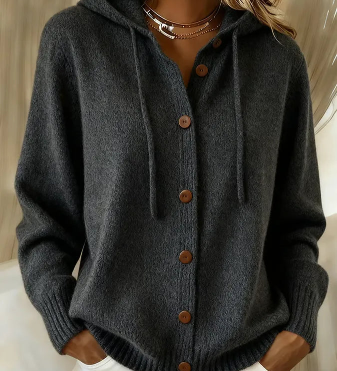 Eimear — Hooded Button Cardigan