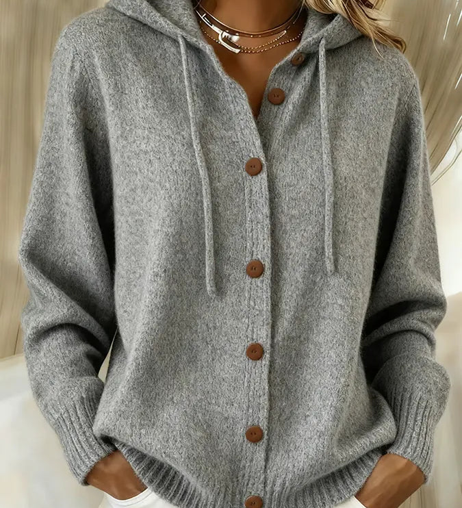 Eimear — Hooded Button Cardigan