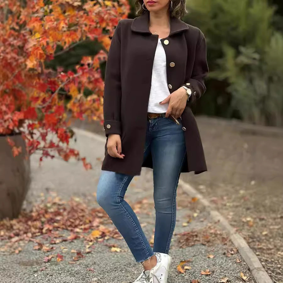 Daisy — Κλασικό Φαρδύ Παλτό με Κουμπιά