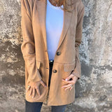 Siobhán — Μακρύ Παλτό με Όψη Σουέντ