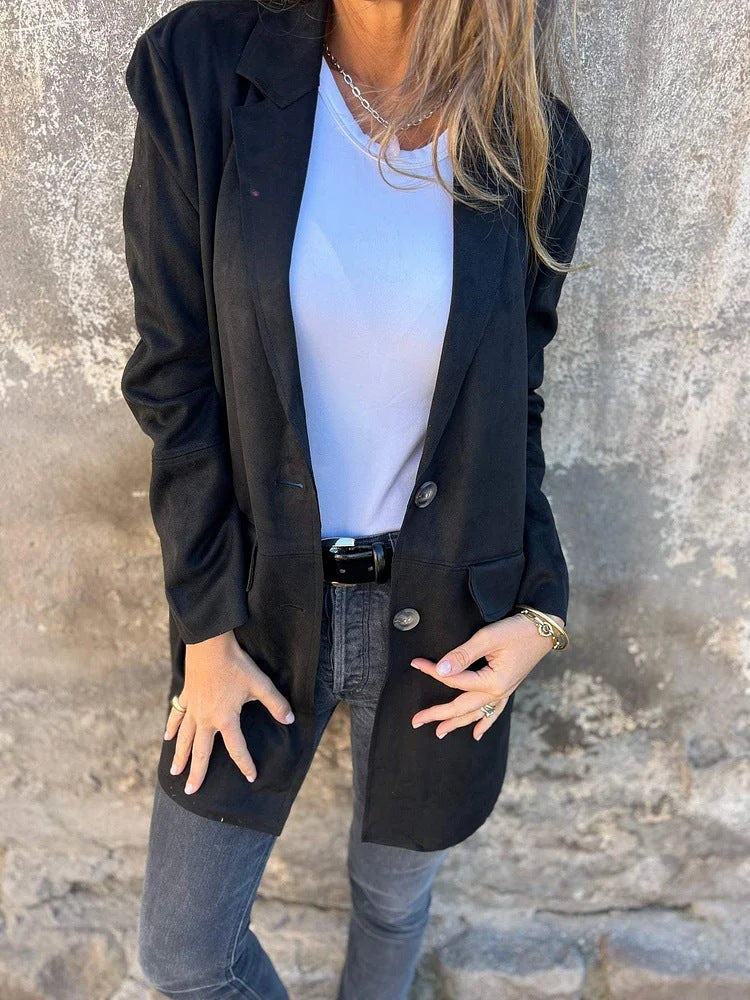 Siobhán — Μακρύ Παλτό με Όψη Σουέντ