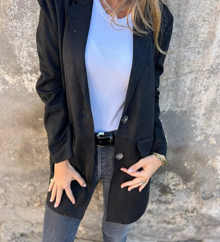 Siobhán — Μακρύ Παλτό με Όψη Σουέντ