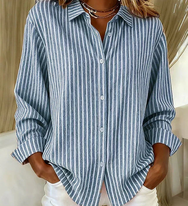 Sinéad — Striped Button Up Blouse