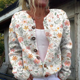 Anna — Cardigan with a delicate floral print and buttons
