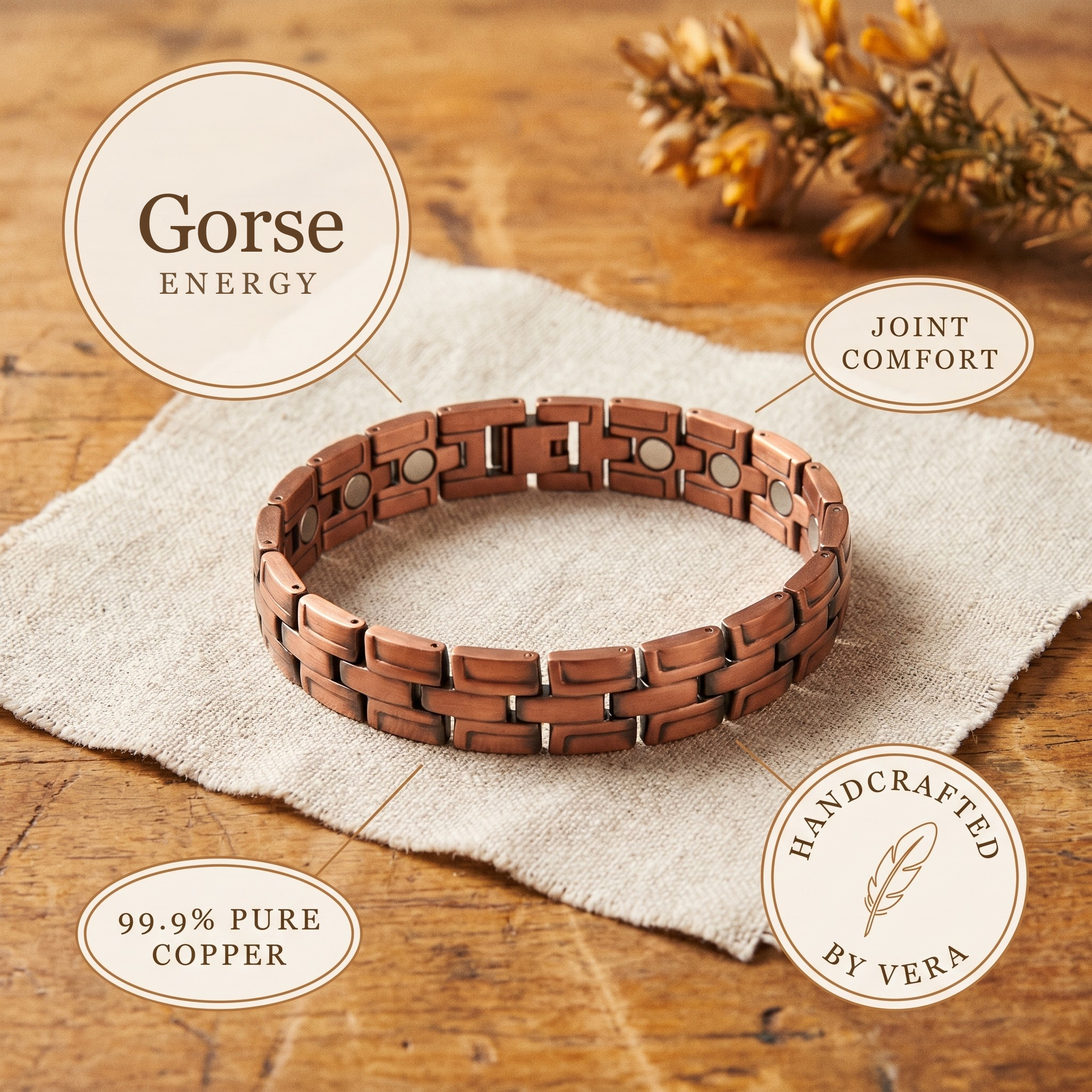 Ανδρικό Βραχιόλι Χαλκού Katerina's Gorse