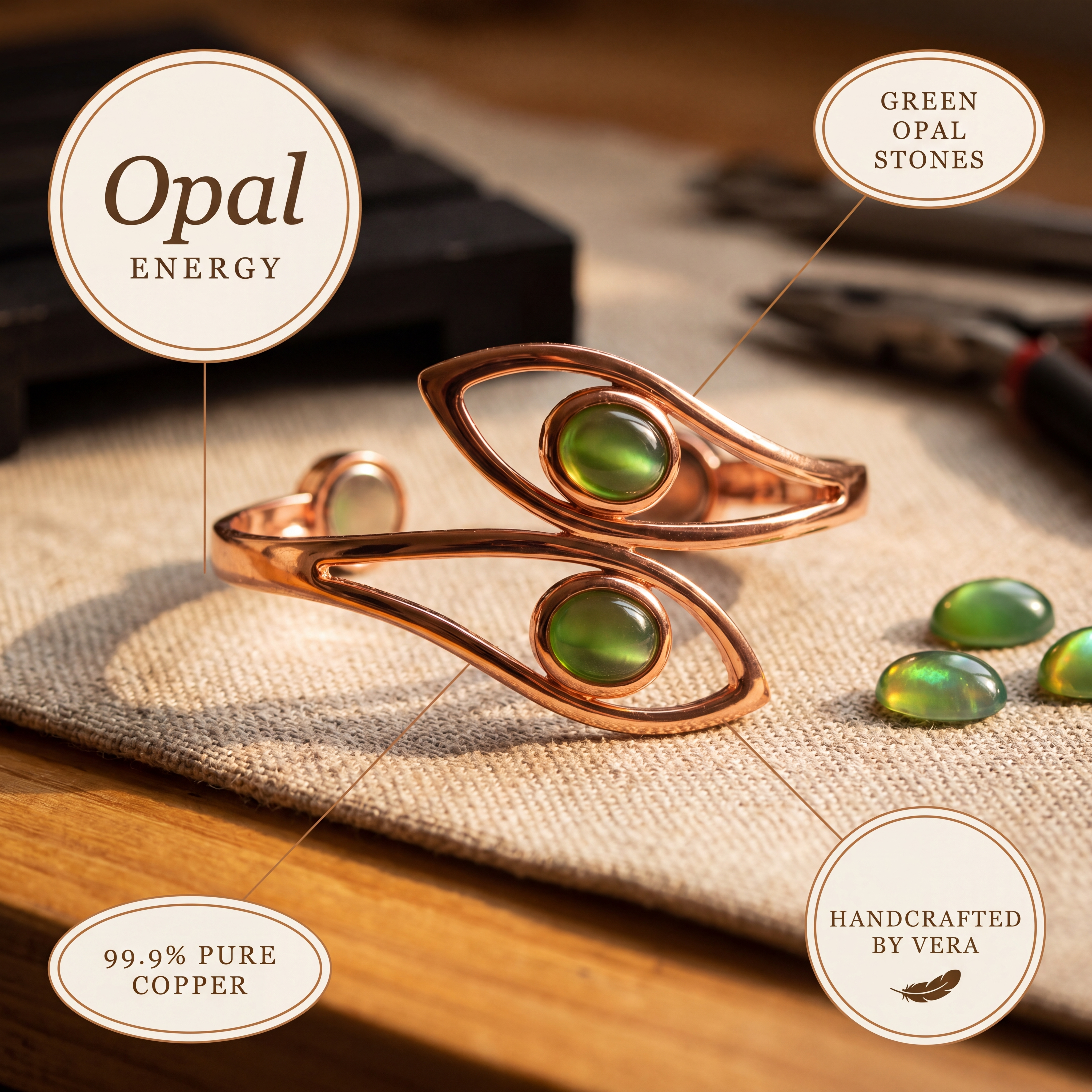 Βραχιόλι Χαλκού Katerina's Opal