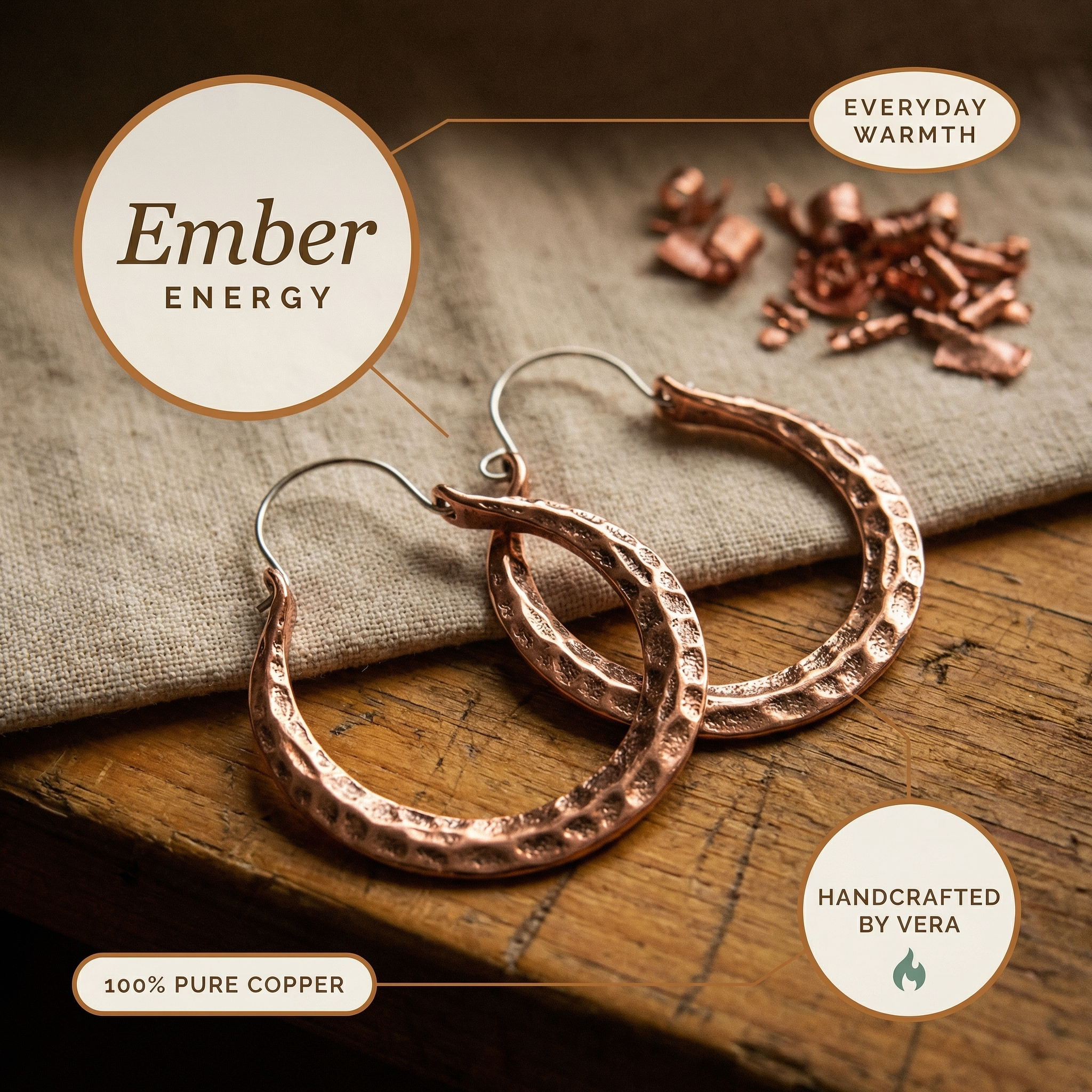 Σκουλαρίκια Χαλκού Katerina's Ember