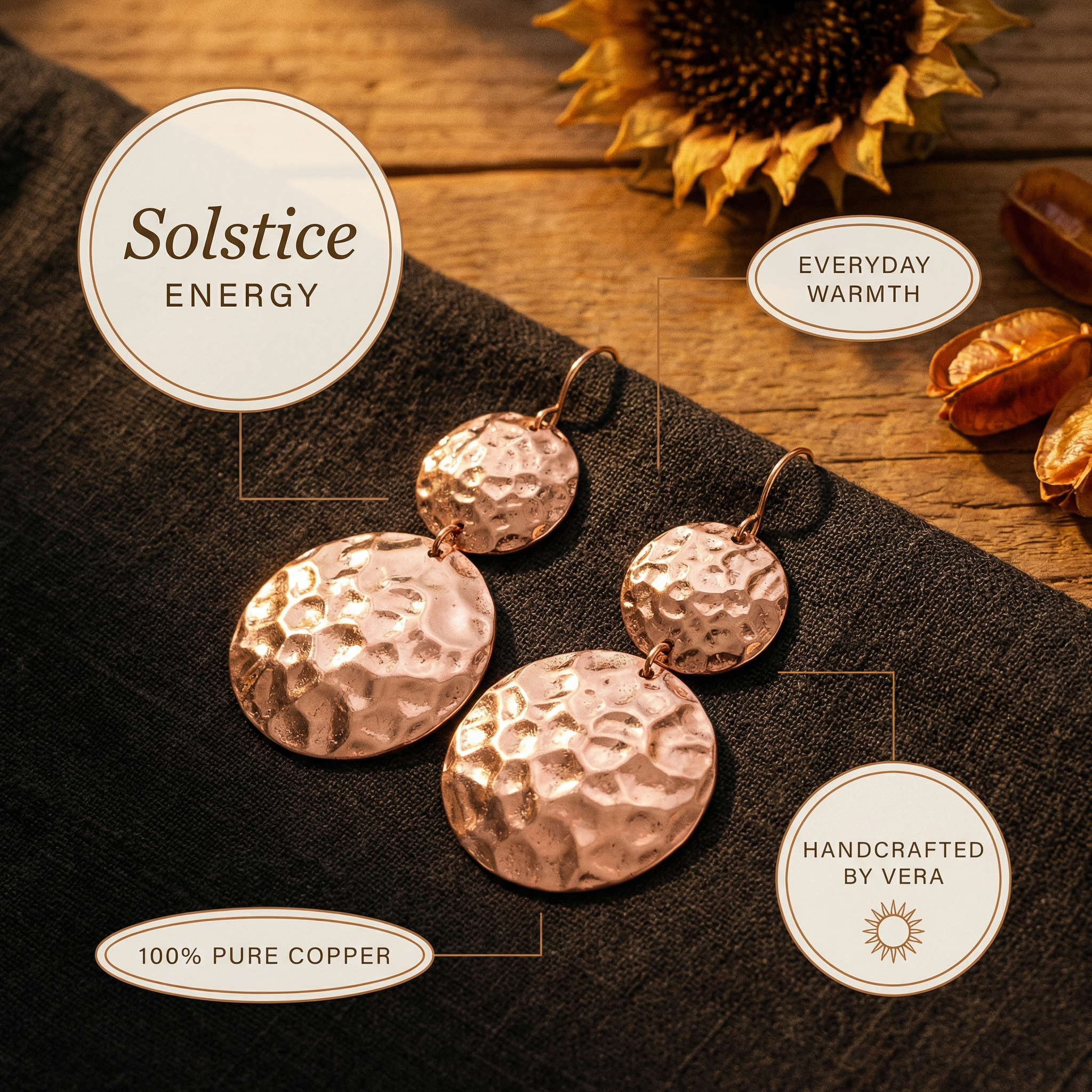 Σκουλαρίκια Χαλκού Katerina's Solstice