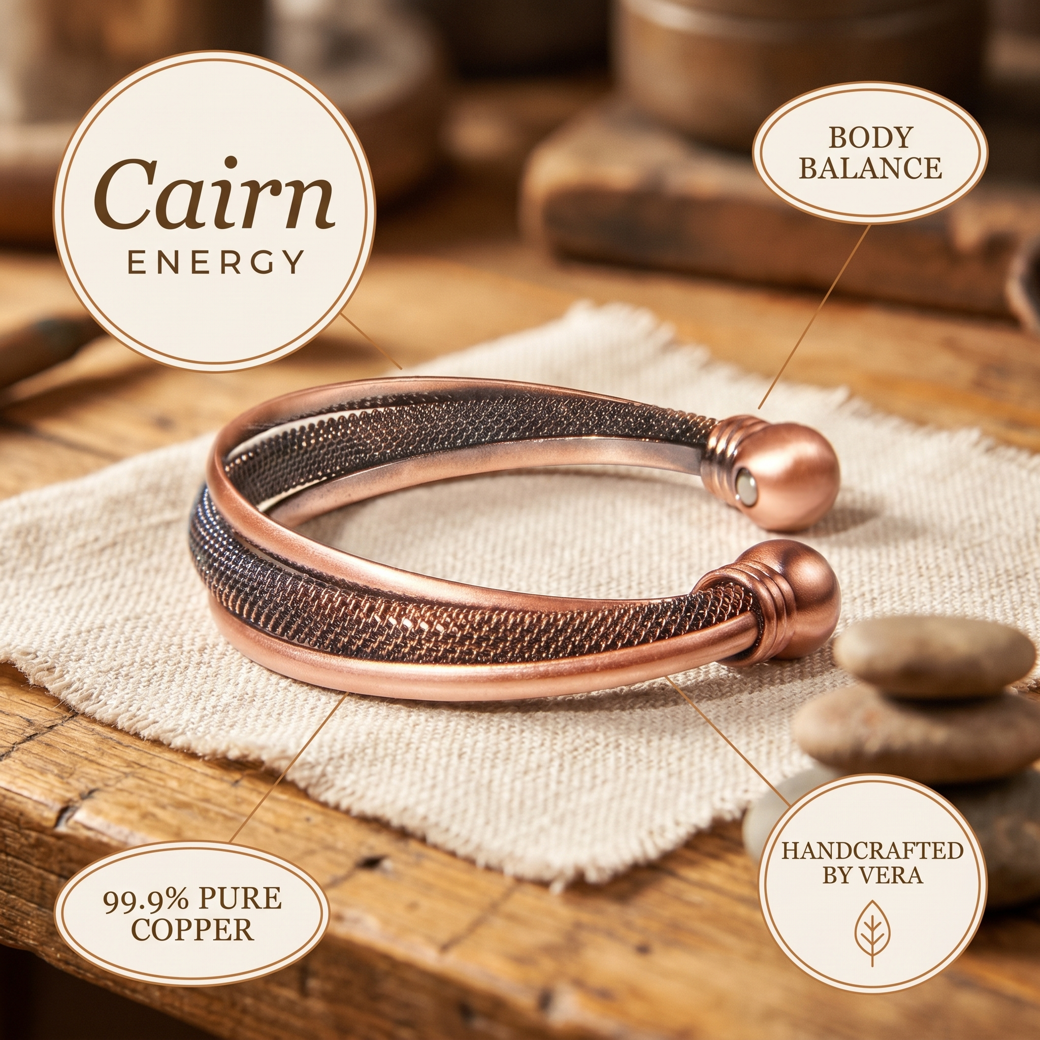 Βραχιόλι Χαλκού Katerina's Cairn